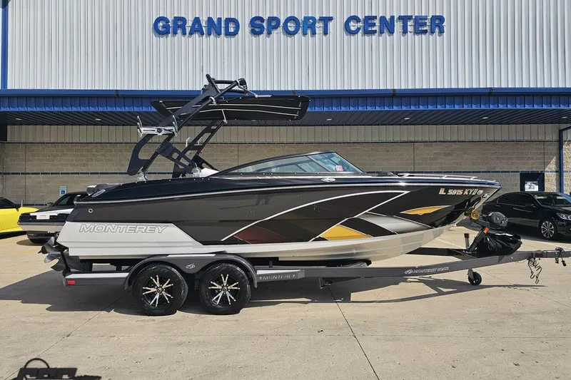 Slide: The Image of 2018 Monterey 238SS Super Sport boat at Grand Sport Center dealership. - 1