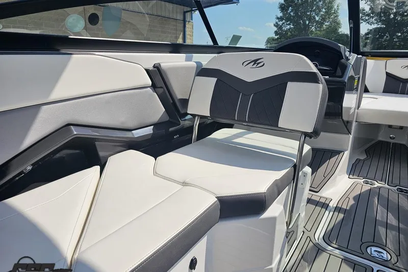 Slide: The Image of Interior of 2018 Monterey 238SS Super Sport boat with sleek seating and modern design. - 44
