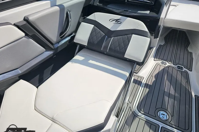 Slide: The Image of 2018 Monterey 238SS Super Sport boat interior with sleek seating and modern design. - 45