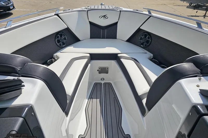 Slide: The Image of 2018 Monterey 238SS Super Sport boat interior with sleek seating and modern design. - 59