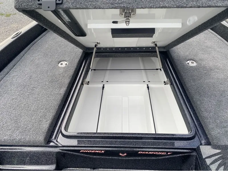 Slide: The Image of Phoenix Pro Series 818 boat storage compartment open, 2026 model. - 7