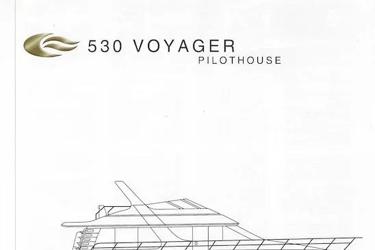 Slide: The Image of Blueprint of 1998 Carver 530 Voyager Pilothouse yacht, side view with logo. - 3