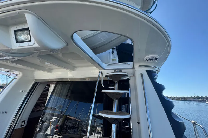 Slide: The Image of Staircase on 1998 Carver 530 Voyager Pilothouse yacht, leading to upper deck. - 72