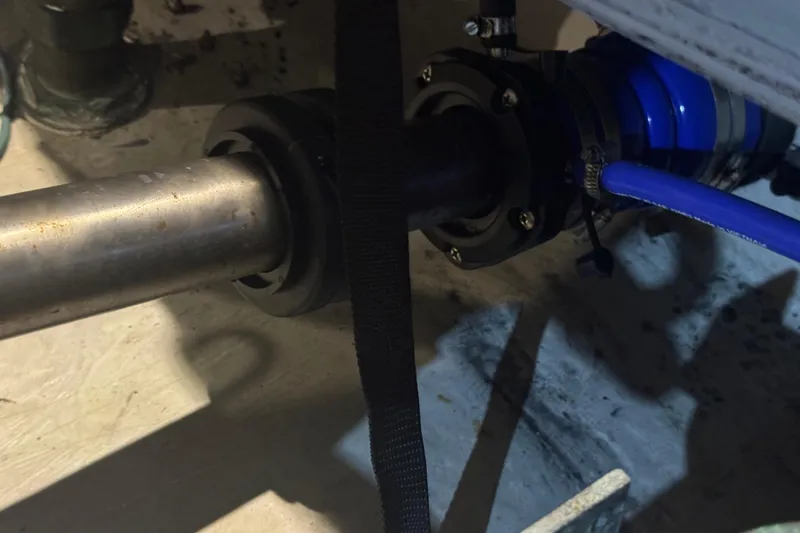 Slide: The Image of Close-up of mechanical components in a 1998 Carver 530 Voyager Pilothouse. - 95