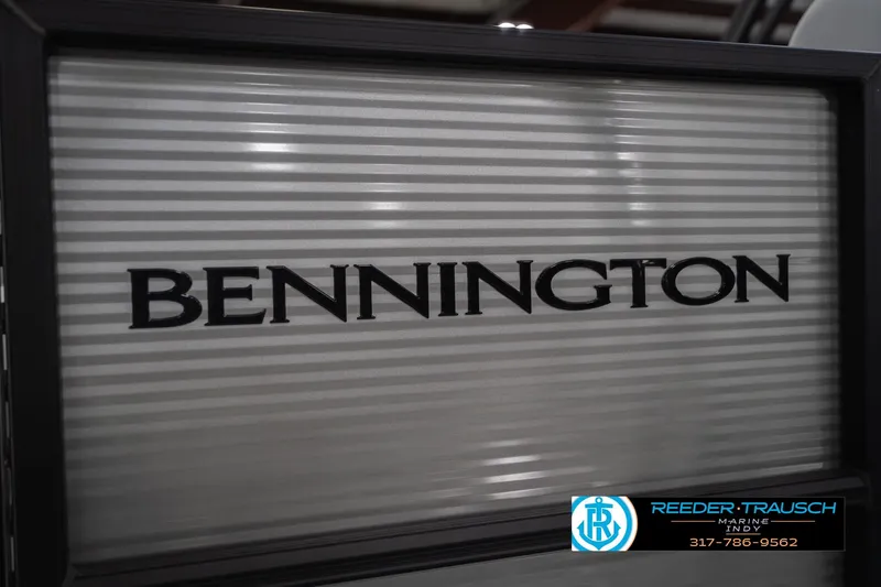Slide: The Image of 2026 Bennington 20 SSR boat logo with Reeder-Trausch Marine contact details. - 50