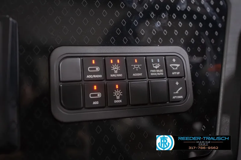 Slide: The Image of Control panel of 2026 Bennington 24 MSB boat with various function buttons. - 40