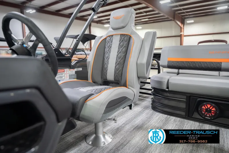 Slide: The Image of Interior of 2026 Bennington 24 MSB boat with stylish seating and modern design. - 44