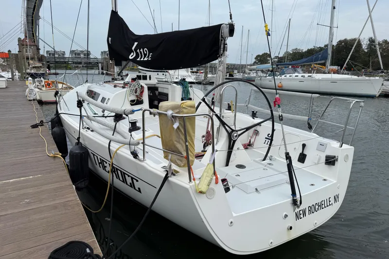 Slide: The Image of 2022 J Boats J/112E sailboat docked in marina, New Rochelle, NY. - 2