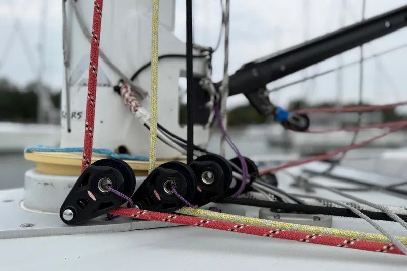 Slide: The Image of Close-up of sailing rigging on a 2022 J Boats J/112E yacht. - 22