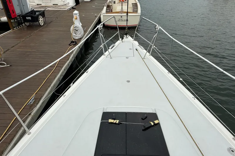 Slide: The Image of Bow view of 2022 J Boats J/112E docked at marina. - 23