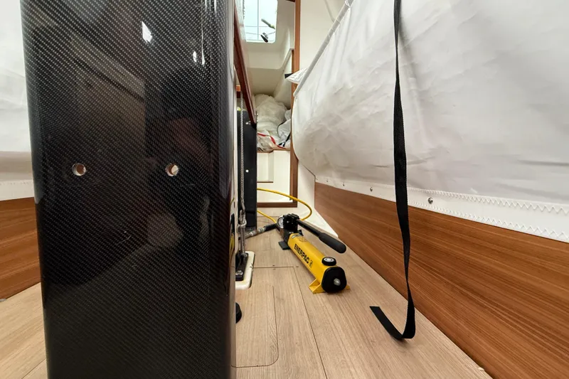 Slide: The Image of Interior of 2022 J Boats J/112E showing carbon fiber structure and equipment. - 29