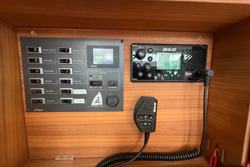 Slide: The Image of Control panel and radio system on a 2022 J Boats J/112E yacht. - 37
