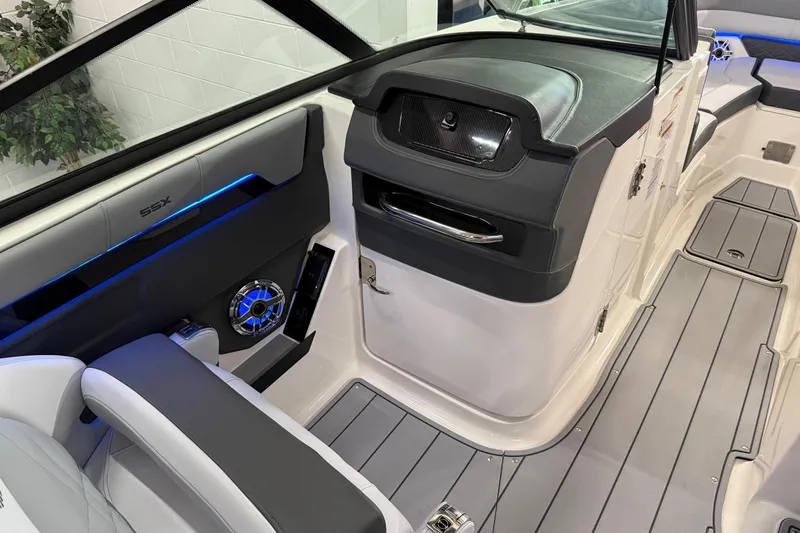 Slide: The Image of 2026 Chaparral 30 SSX boat interior with sleek design and modern features. - 13