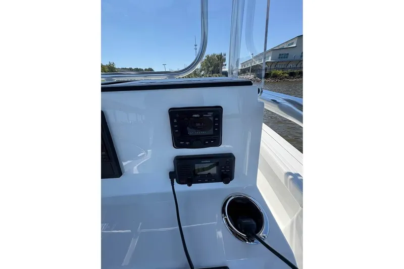 Slide: The Image of Control panel of 2026 Parker 180 Coastal boat with navigation equipment. - 16