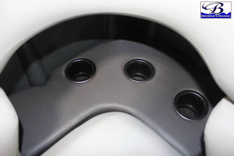 Slide: The Image of Cup holders on 2026 Sun Tracker Fishin' Barge 22 DLX boat interior. - 15