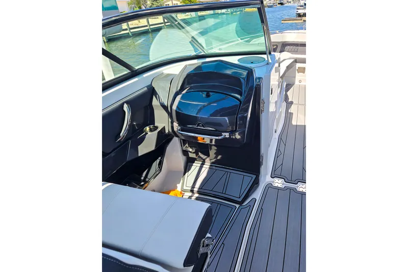 Slide: The Image of 2024 Monterey 305SS Super Sport boat interior with sleek design and modern features. - 8