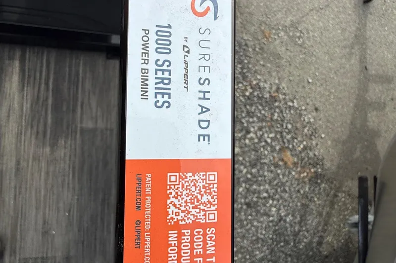 Slide: The Image of SureShade 1000 Series Power Bimini label on Viaggio Lago Z22S-CC, 2026 model. - 15