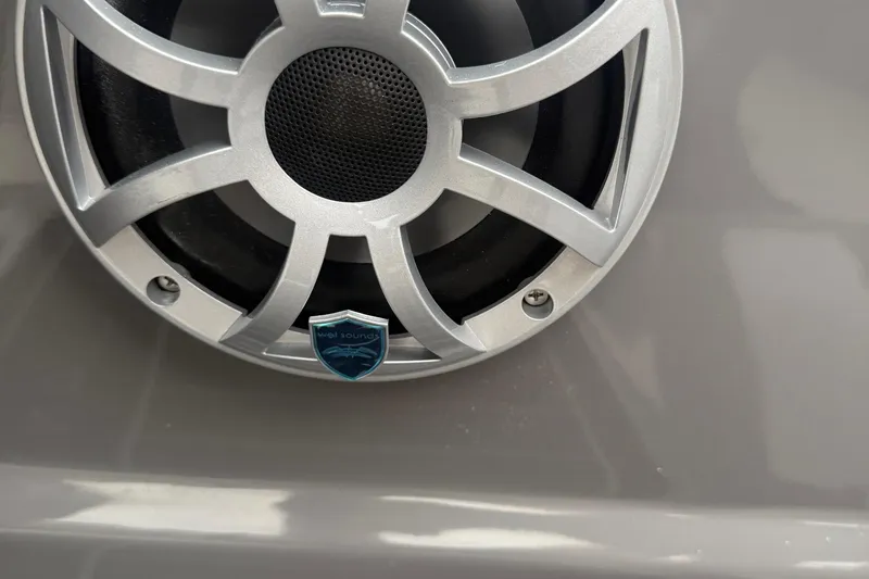 Slide: The Image of Close-up of a speaker on a 2026 Sylvan L-3 DLZ DH boat. - 22