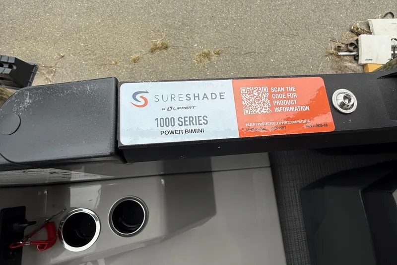 Slide: The Image of Sureshade 1000 Series Power Bimini on 2026 Sylvan L-3 RLZ DH boat. - 26