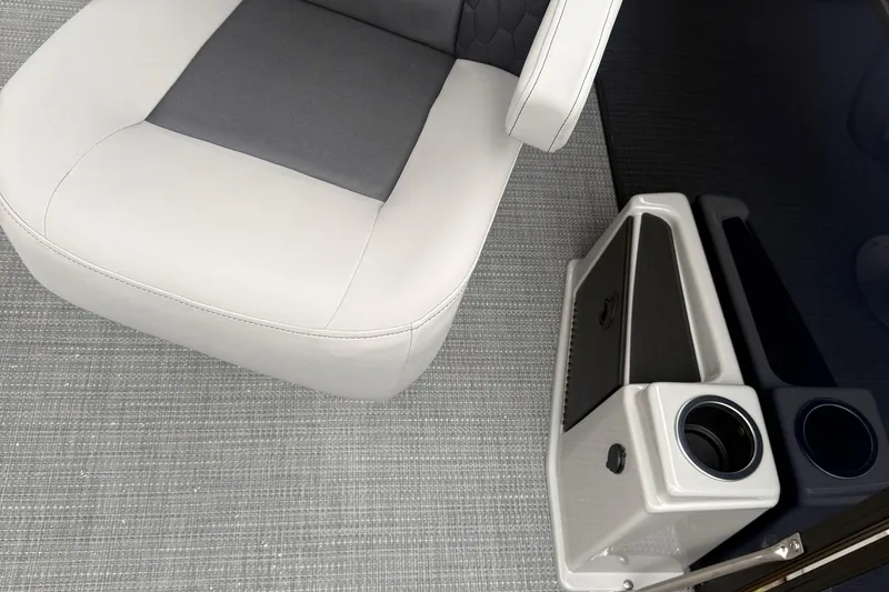 Slide: The Image of Luxurious interior of 2026 Sylvan L-3 RLZ DH with plush seating and cup holders. - 31