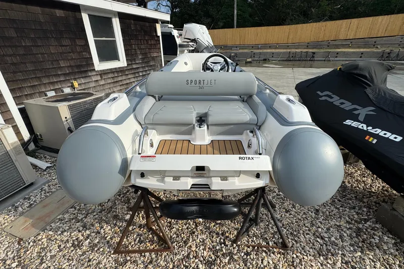 Slide: The Image of 2024 Williams Jet Tenders Sportjet 345 on display, showcasing sleek design and modern features. - 3