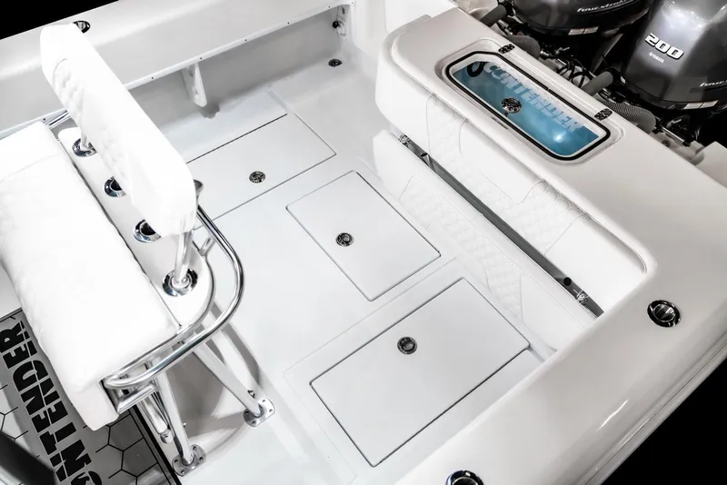 Slide: The Image of 2026 Contender 28 Tournament boat interior with seating and storage compartments. - 12