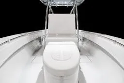Slide: The Image of 2026 Contender 28 Tournament boat interior with sleek white seating and modern design. - 7