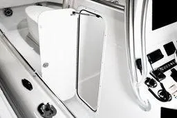 Slide: The Image of 2026 Contender 28 Tournament boat interior with open storage compartment. - 9