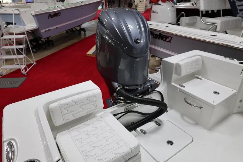 Slide: The Image of 2026 Parker 180 Coastal boat with sleek engine and comfortable seating. - 11