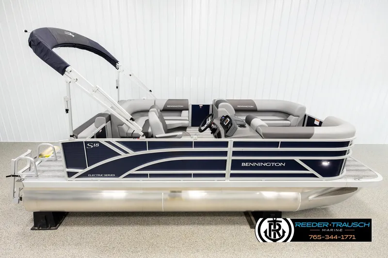 The Image of 2026 Bennington 188 SLJSE pontoon boat with sleek design and comfortable seating. - 1