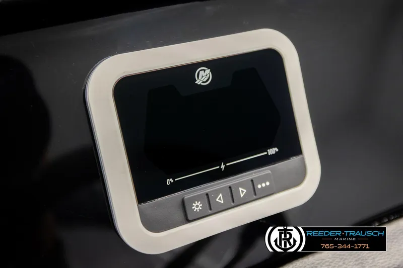 Slide: The Image of Display panel of 2026 Bennington 188 SLJSE boat, featuring control buttons and power indicator. - 31