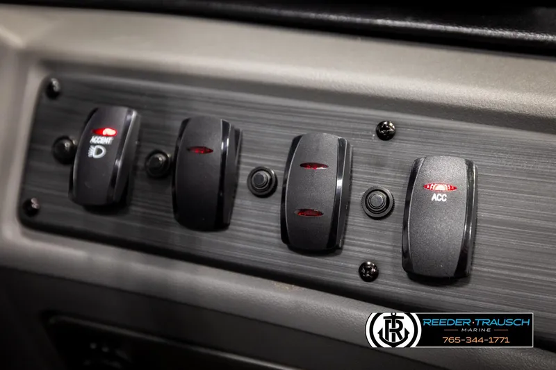 Slide: The Image of Dashboard switches of 2026 Bennington 188 SLJSE boat, featuring accent and accessory controls. - 33