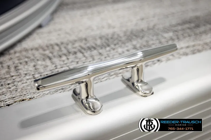 Slide: The Image of Chrome cleat on 2026 Bennington 188 SLJSE boat, Reeder-Trausch Marine logo visible. - 48