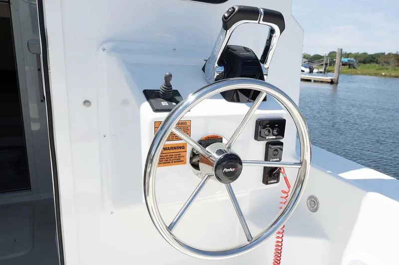 Slide: The Image of Manufacturer Provided Image: 2024 Parker 2820 XLD Sport Cabin steering wheel and controls. - 6