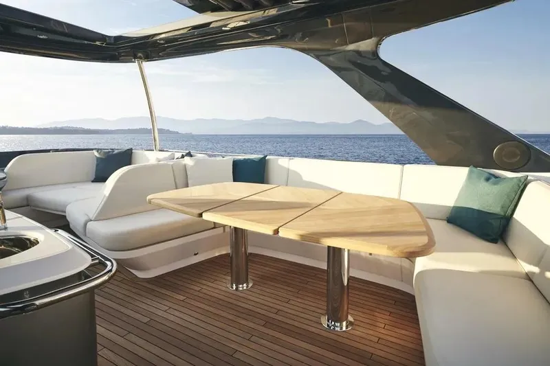 Slide: The Image of Luxurious 2026 Princess F65 yacht interior with elegant seating and ocean view. - 20