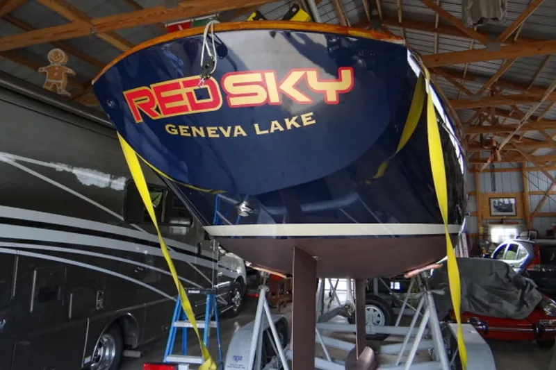 Slide: The Image of 2012 Morris Yachts M29 sailboat "Red Sky" in storage at Geneva Lake. - 9