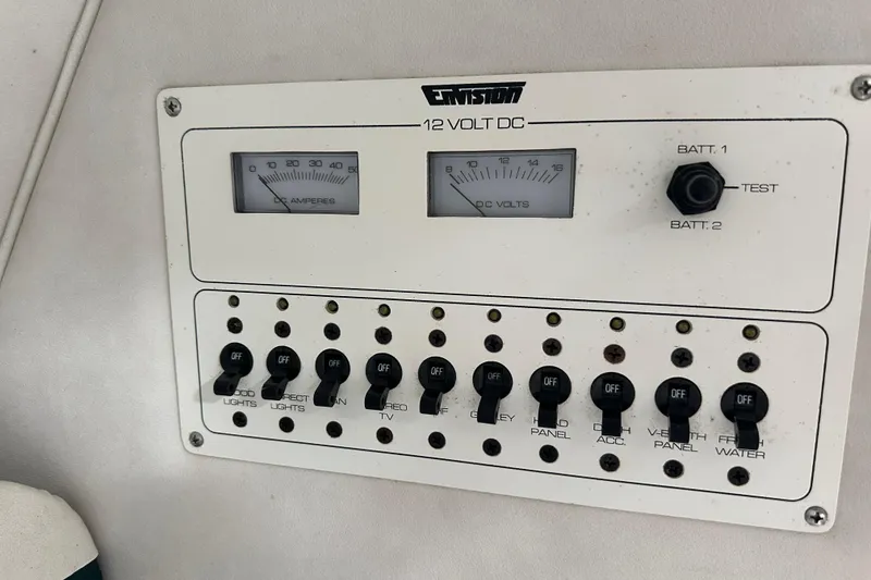 Slide: The Image of 1999 Envision 3200 Intruder control panel with switches and voltage meters. - 20