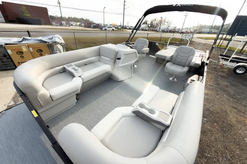 Slide: The Image of 2026 Godfrey Sweetwater Xperience 22' Tritoon with spacious seating and modern design. - 10