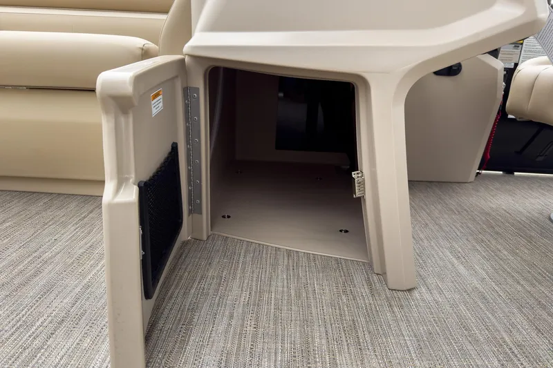 Slide: The Image of Open storage compartment on 2026 Godfrey Sweetwater Xperience 22' Tritoon boat. - 27