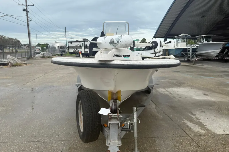 Slide: The Image of 2008 Mako 191 Inshore boat on trailer, equipped with Minn Kota trolling motor. - 3