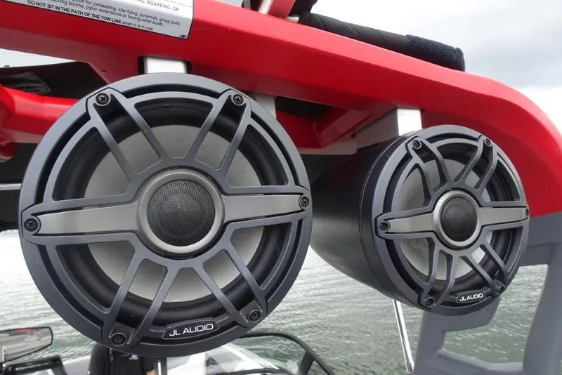Slide: The Image of JL Audio speakers on 2021 Nautique Super Air Nautique G23 boat. - 24
