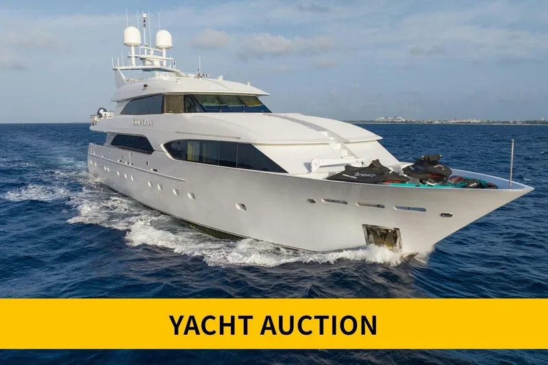 Slide: The Image of 2001 Westship Skylounge yacht on auction, cruising in open sea. - 0