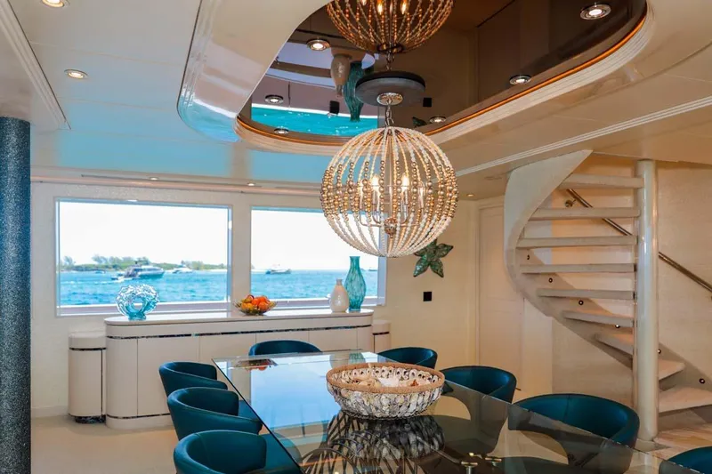 Slide: The Image of Luxurious 2001 Westship Skylounge interior with elegant dining area and ocean view. - 15