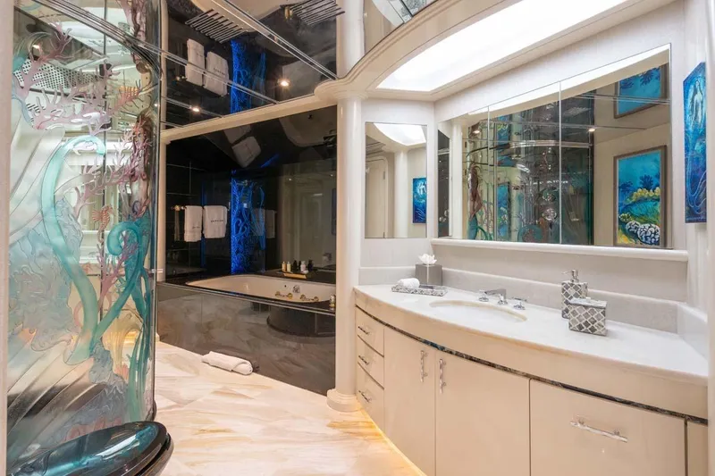 Slide: The Image of Luxurious bathroom in 2001 Westship Skylounge yacht with elegant decor and modern amenities. - 23