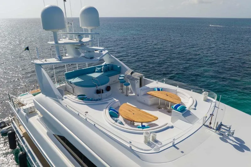 Slide: The Image of Luxurious 2001 Westship Skylounge yacht with spacious deck and ocean view. - 56