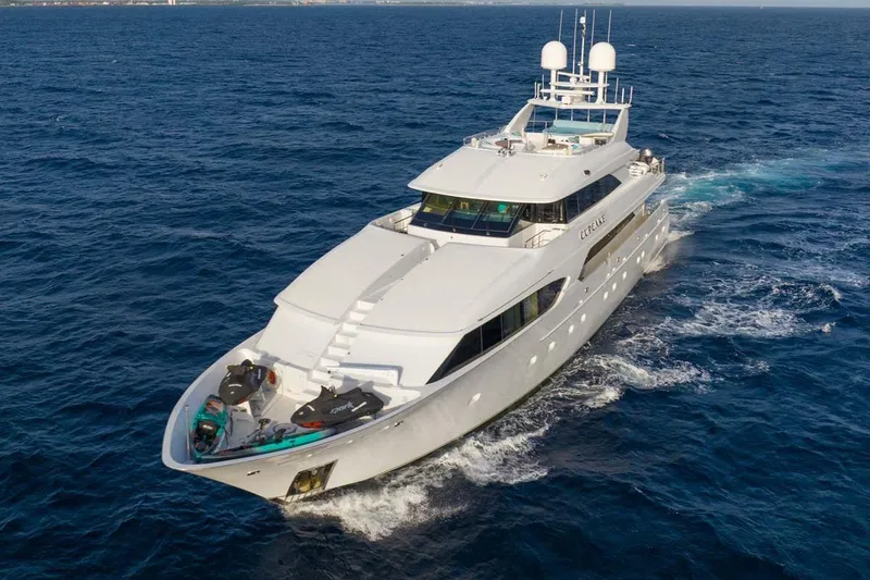 Slide: The Image of Luxurious 2001 Westship Skylounge yacht cruising on open sea. - 60