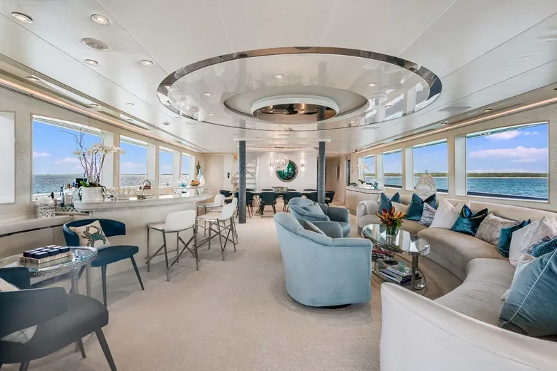 Slide: The Image of Luxurious 2001 Westship Skylounge interior with elegant seating, panoramic windows, and modern decor. - 7