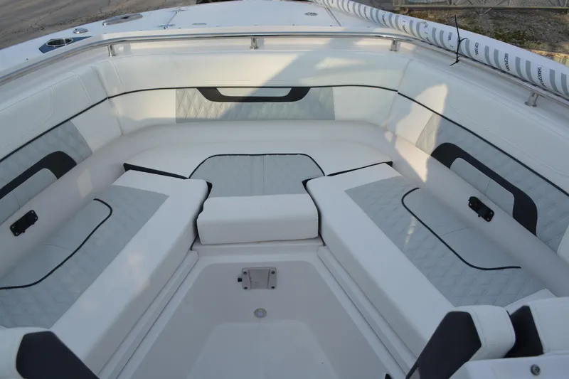 Slide: The Image of 2026 Blackfin 272 DC boat interior with luxurious seating and modern design. - 17