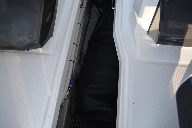 Slide: The Image of Storage compartment on a 2026 Blackfin 272 DC boat, featuring sleek design elements. - 19