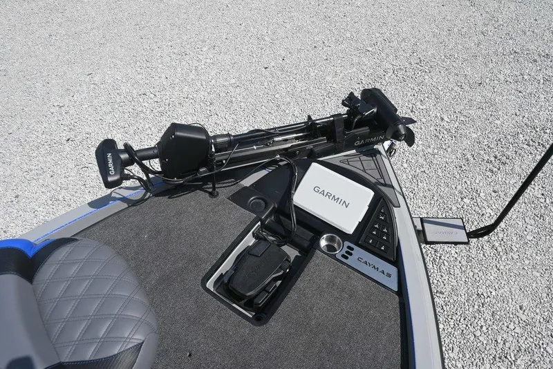 Slide: The Image of 2026 Caymas CX21 boat with Garmin equipment on deck, featuring sleek design and advanced technology. - 8